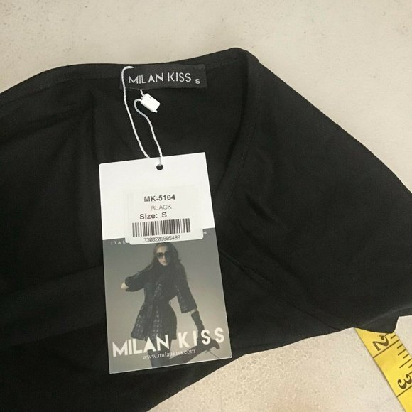 Milan Kiss Women's Black Short Sleeve Transparent Back Mini Dress Size S - Picture 10 of 10